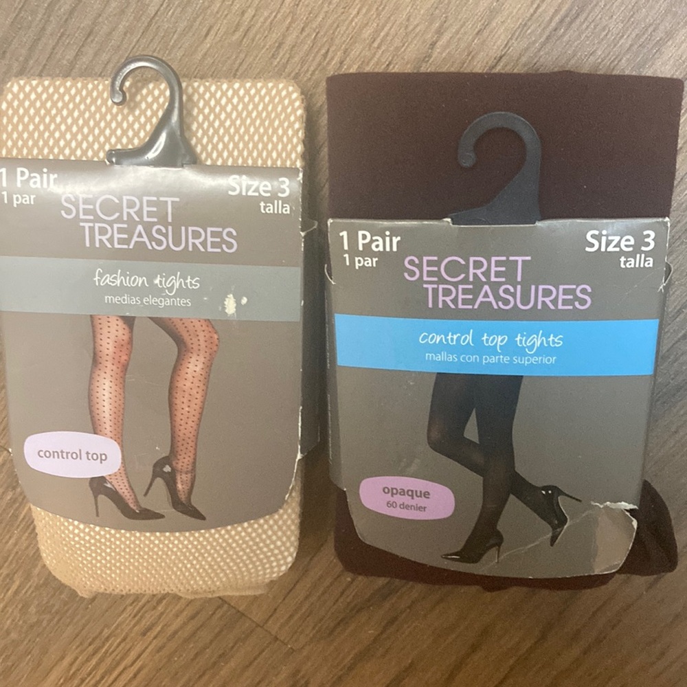 Secret Treasures Two Pairs of Tights   Size 3